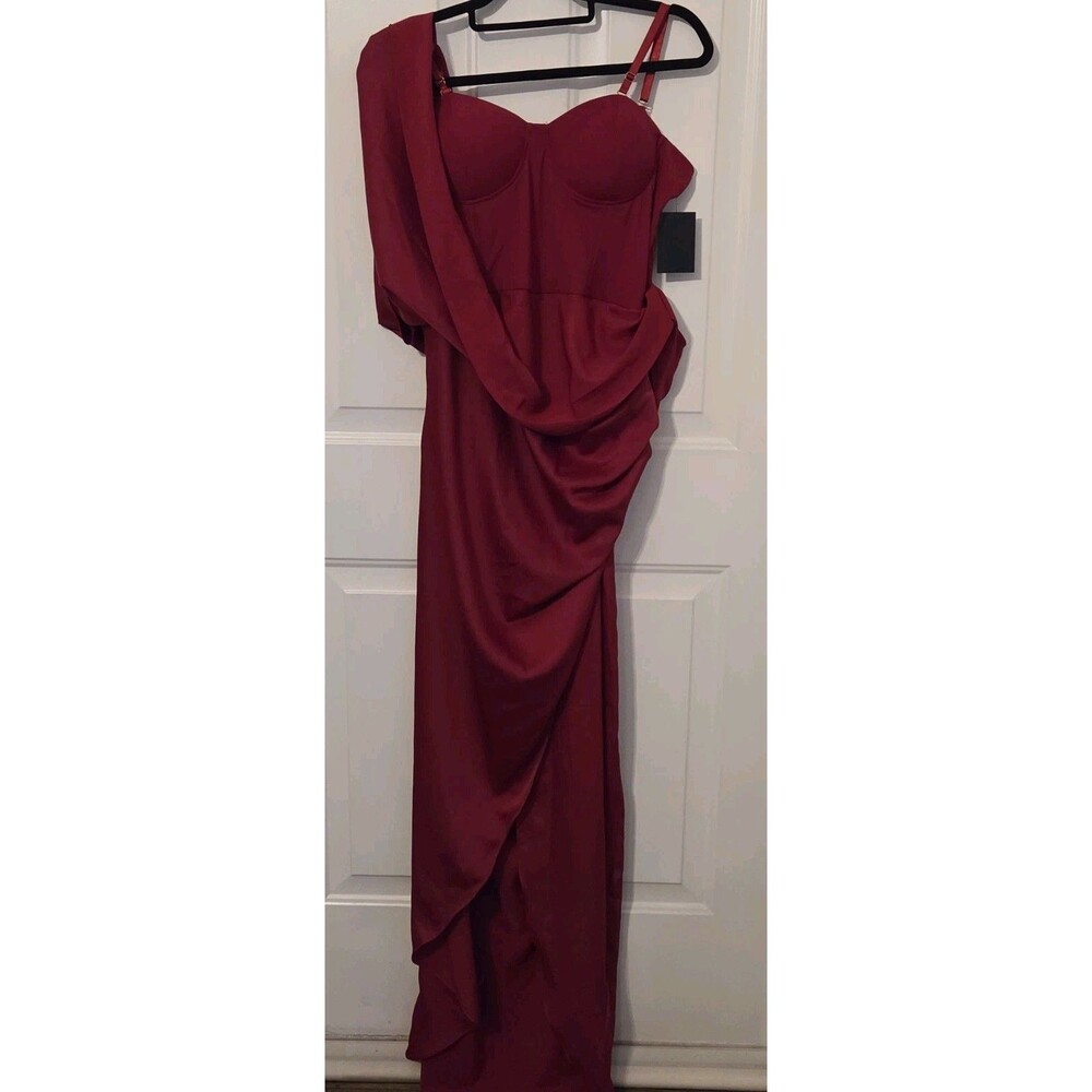 JLUXLABEL Red Anastacia Drape Maxi Dress - Size XXL